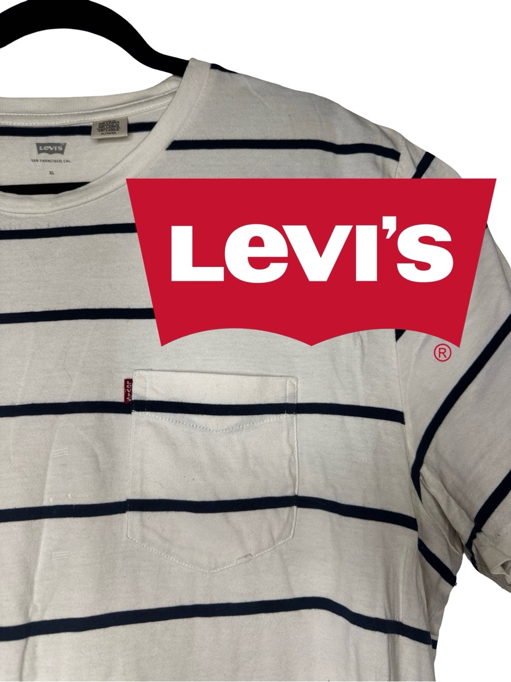 Levi's - Striped pocket T-shirt - navy/white (XL)
